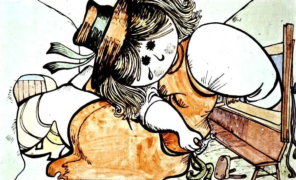 Ilustrație cu un personaj care se simte constrâns să rămână culcat, prezentând o situație de neputință.