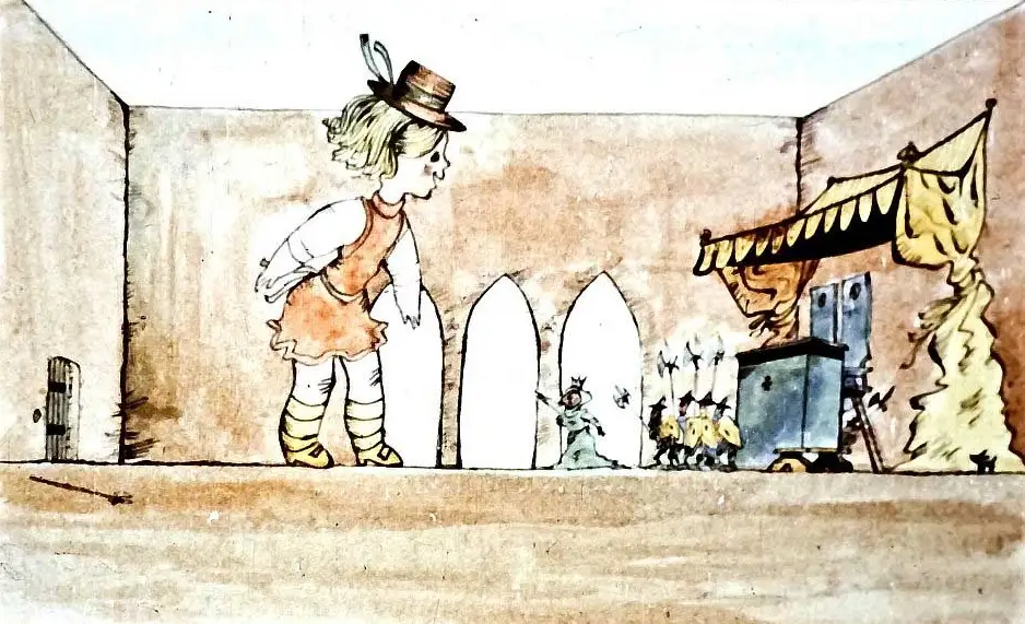 Ilustrație din poveste cu o regină înfuriată și Alice care protestează.