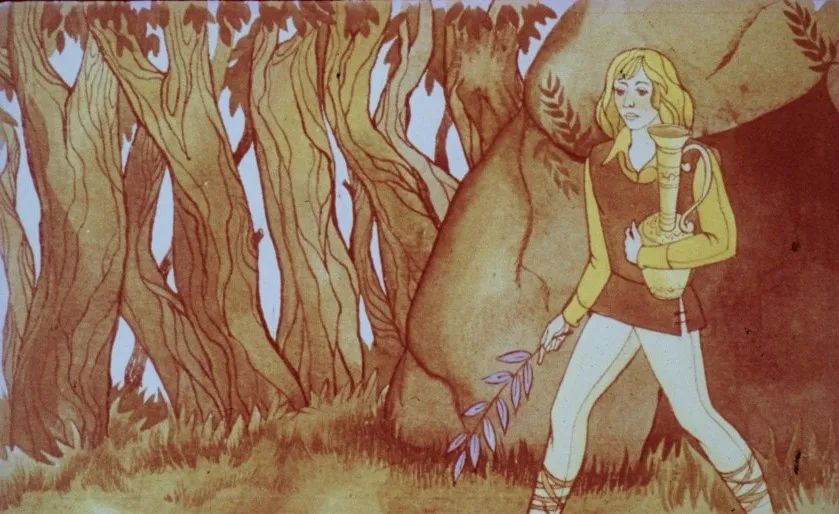 Imagine ilustrativă cu un mesaj scris despre un băiat care adună o ramură dintr-un copac pentru a o folosi.