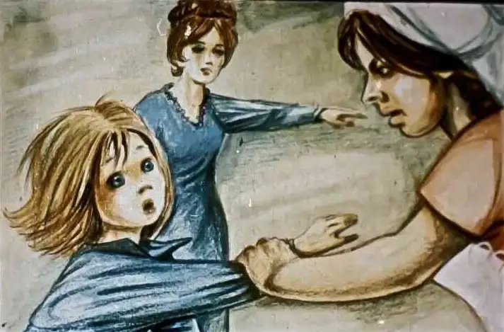 Ilustrație cu trei personaje, unul dintre ele arătându-se îngrijorat și altul având o expresie de teamă, cu un dialog despre o situație urgentă.