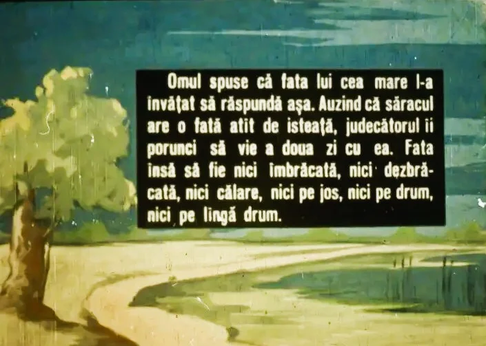 Imagine cu un peisaj natural și un text despre o poveste în care un om vorbește despre fata lui și instrucțiunile judecătorului.