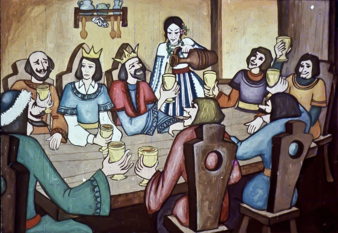 Imagine ilustrativă cu un alai împărătesc, reprezentând o scenă de petrecere medievală.