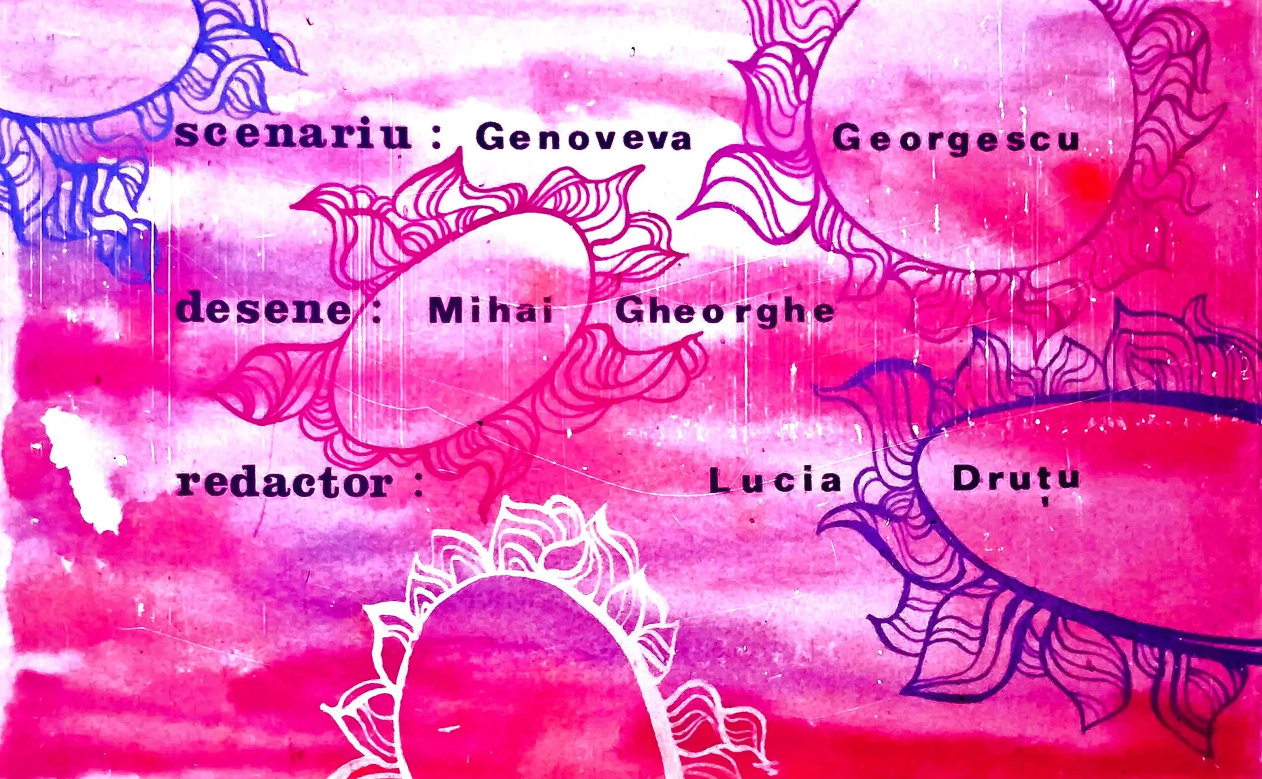 Imagine artistică cu text despre scenariu, desen și redactor.