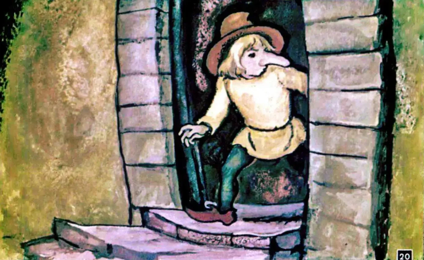 Un personaj ilustru iese dintr-o casa veche, reflectand la un vis ciudat.