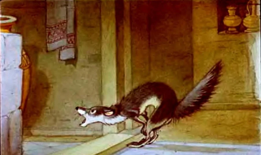 Ilustrație cu un animal care se pregătește de atac, cu text explicativ despre acțiunea sa.