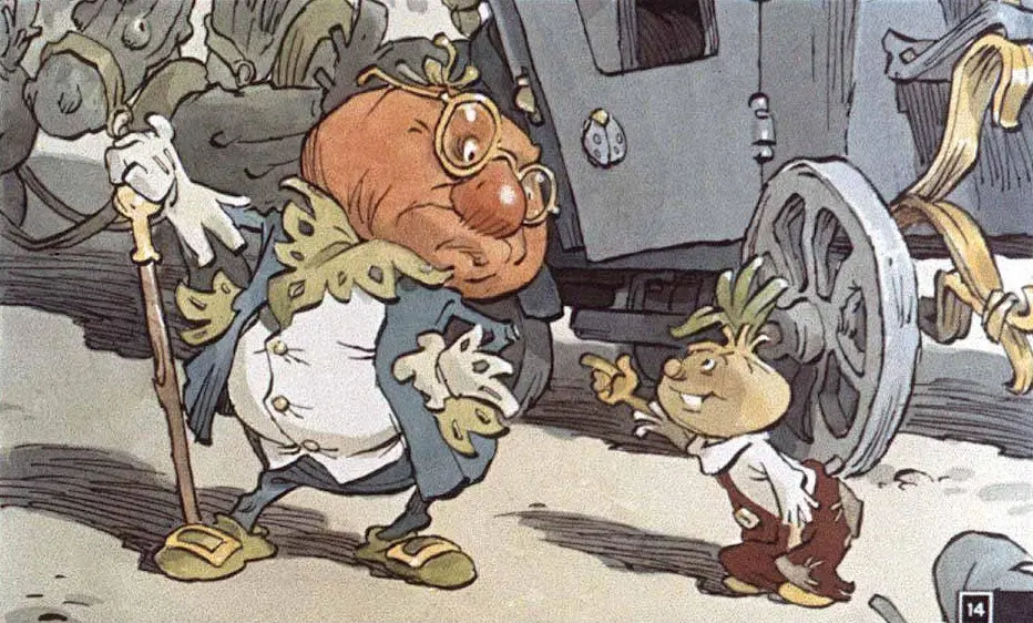 Ilustrație animată cu doi personaje, unul de formă rotundă cu ochelari și altul mai mic, fiecare având expresii feței distincte.