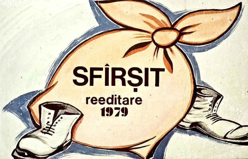 Text ce indică contribuțiile artistice: desene de Olimp Vărășteanu, scenariu de Lucia Druțu, montaj de Georgeta Tăntulescu, pe un fundal decorativ cu frunze.