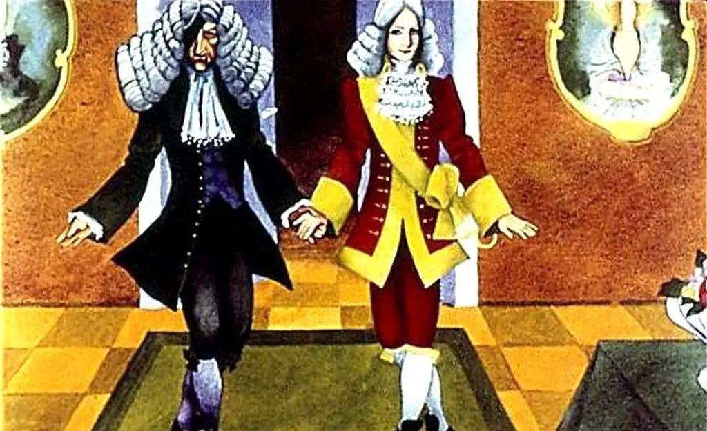 Imagine artistică a unei femei cu părul curly, purtând o rochie mov, amplasată lângă feronerie cu feronerie pe fundal.