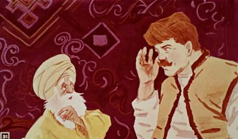 Două personaje discută despre boala unei prințese.