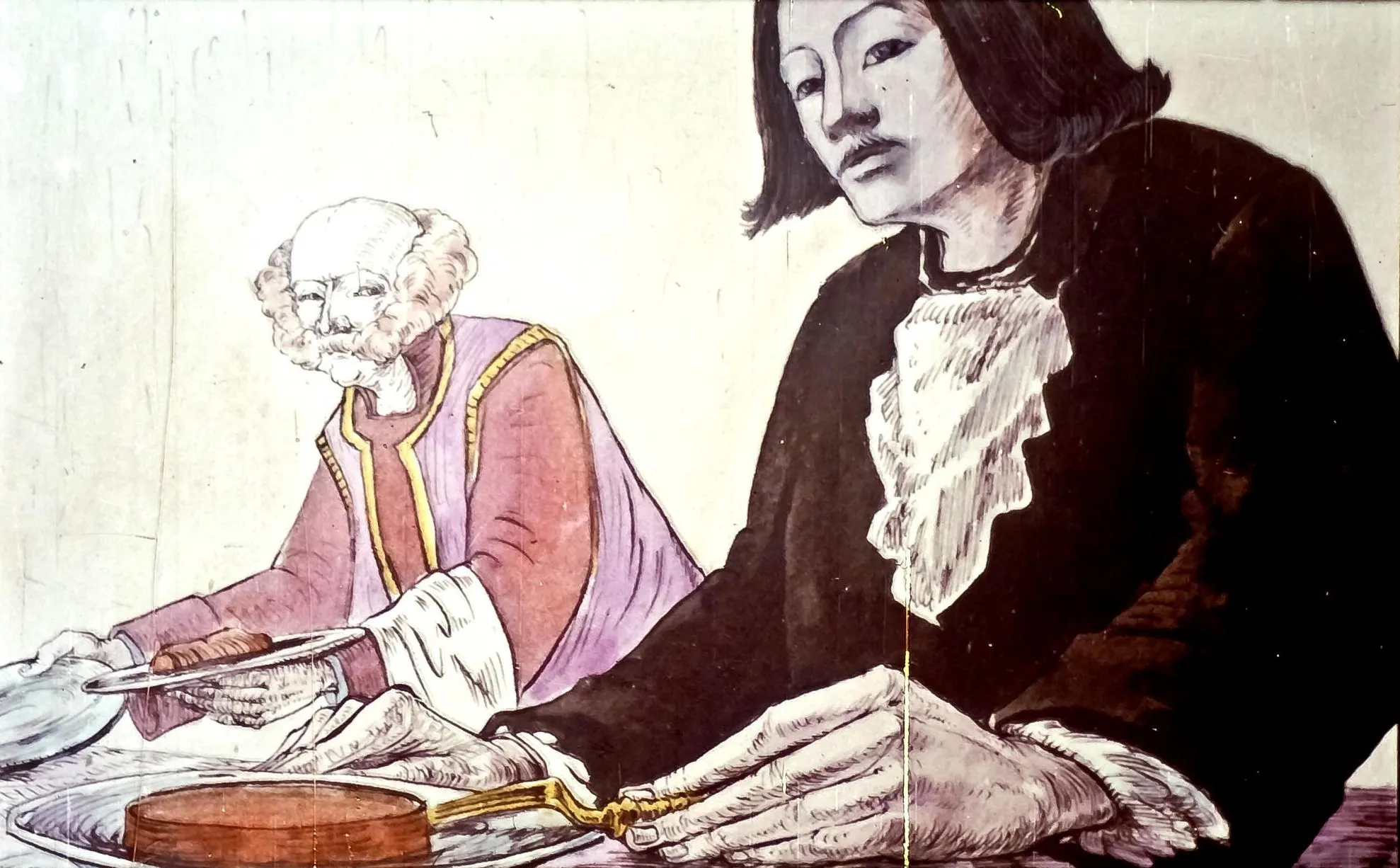 Două persoane internează o activitate de gătit, una dintre ele privind atent la un aparat de bucătărie.