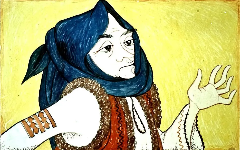 Ilustrație cu un personaj vorbind despre o pupăză care fură somnul.