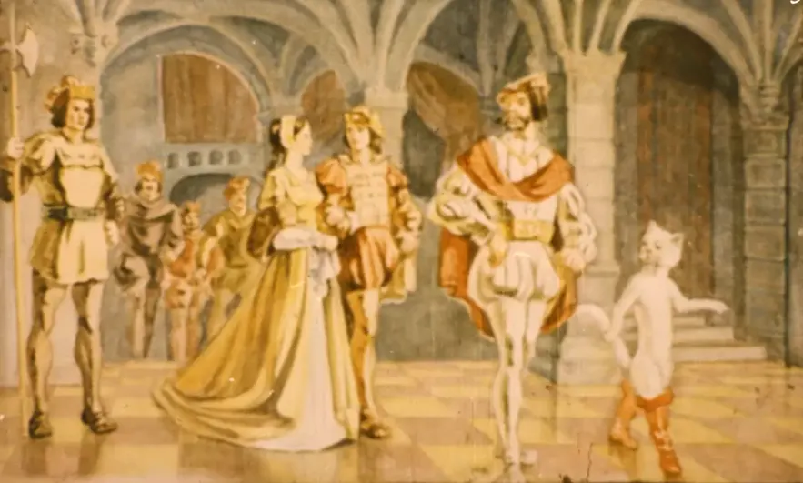 Ilustrare istorică cu soldați călare și unucaravană în fața unei porți de castel.