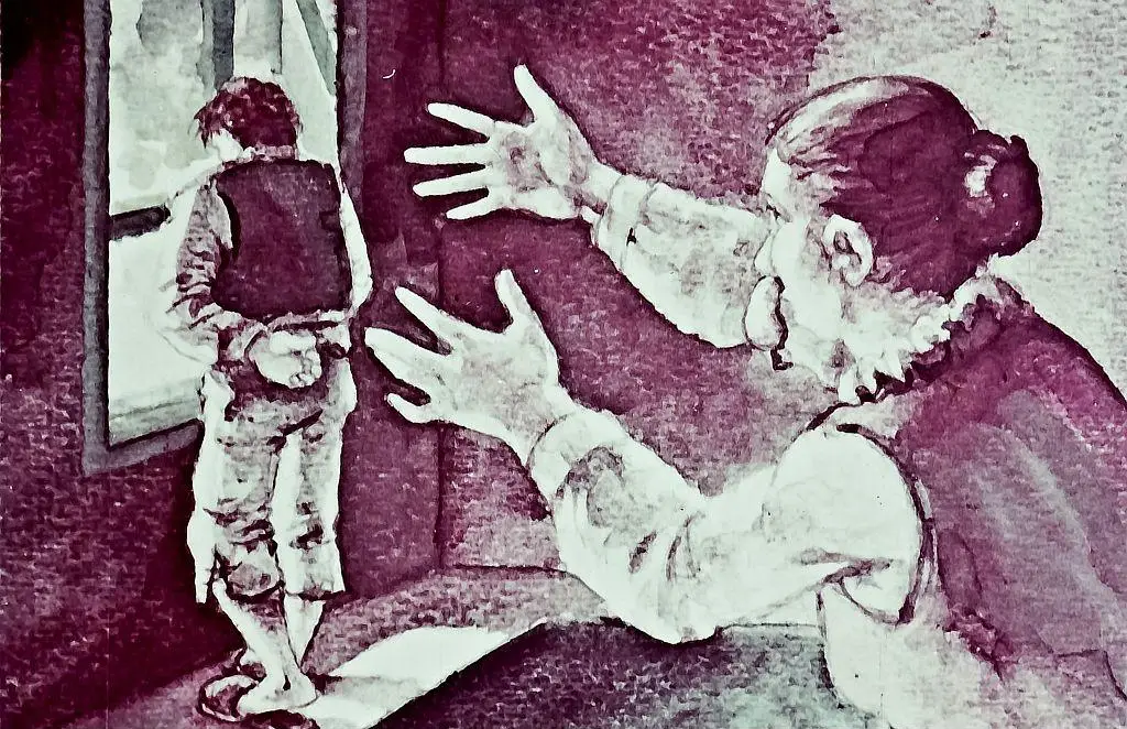 Imagine a două persoane la o masă, una dintre ele își acoperă fața cu mâinile, iar cealaltă are o expresie de tristețe, fiind înconjurate de un ambient întunecat.