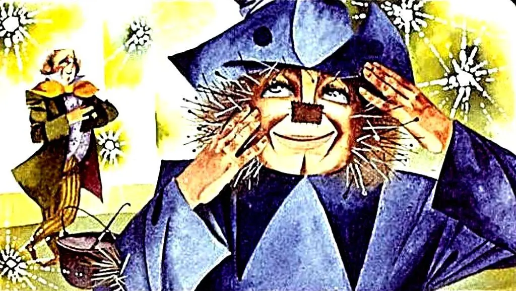 Ilustrație cu un personaj ținând o inimă roșie, reprezentând o asociere cu bunătatea și darurile.