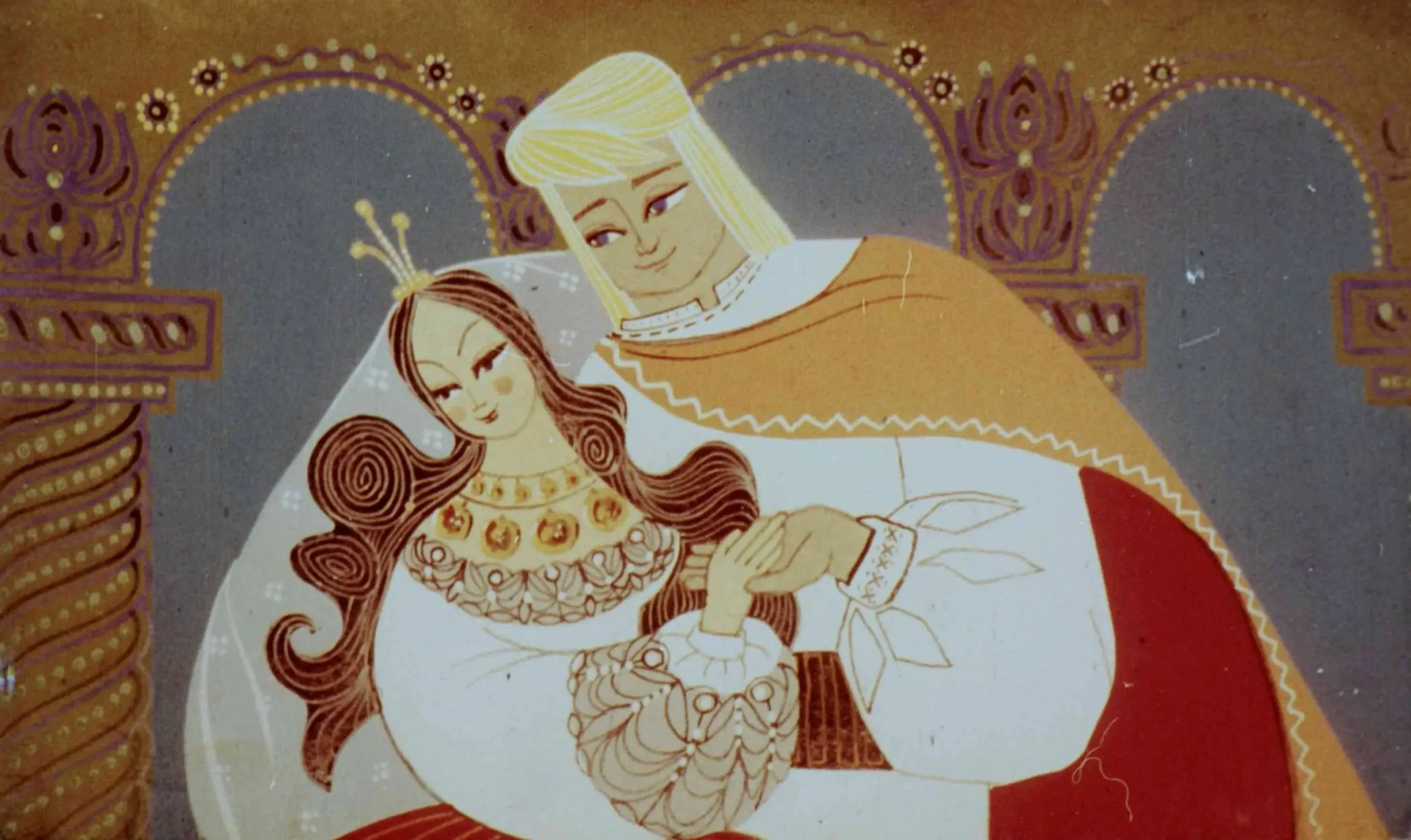 Ilustrație care prezintă o scenă de dragoste dintre doi personaje, cu text în partea de jos.